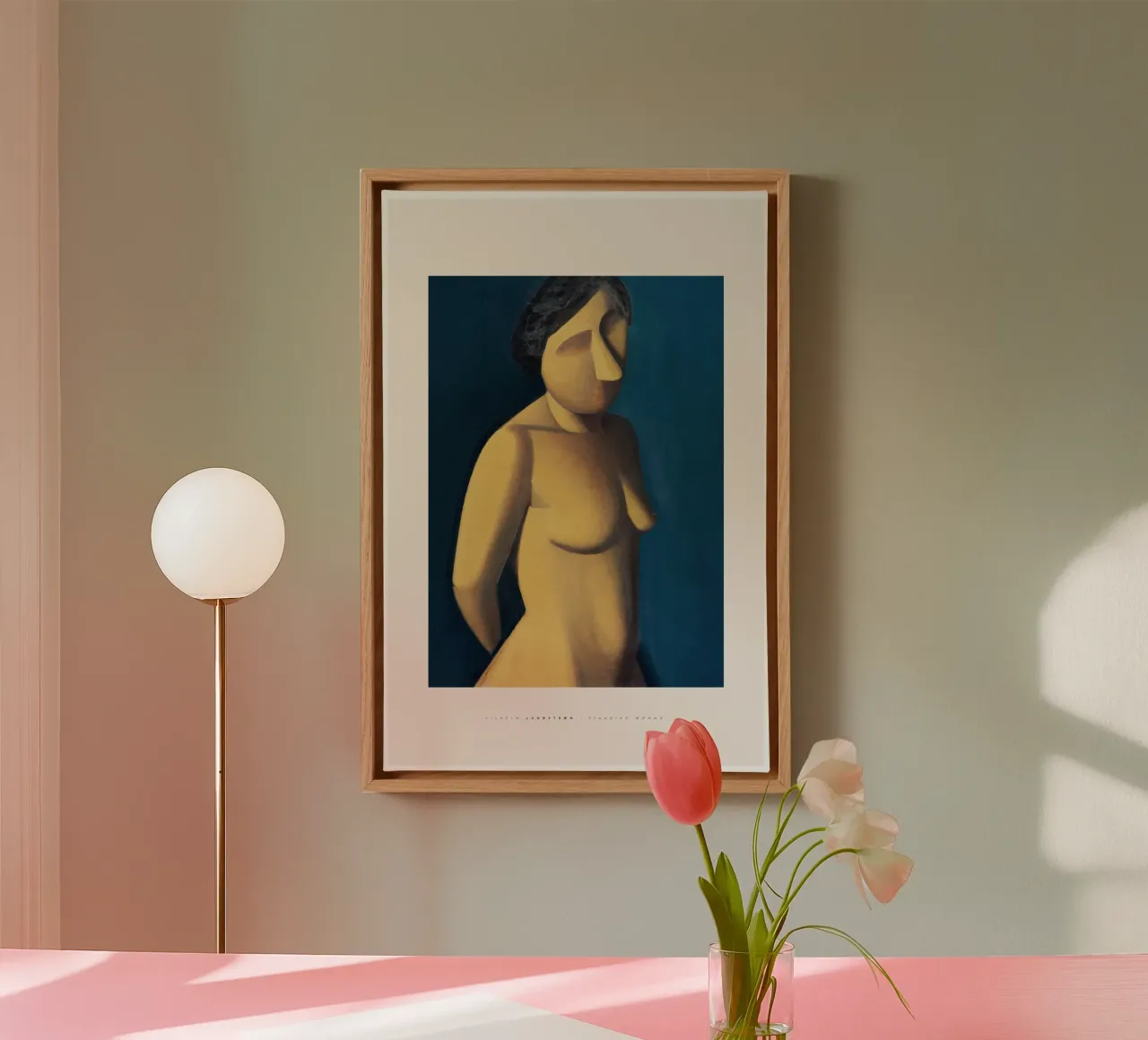 Vilhelm Lundstrom - Staande vrouw 02 canvas met Baklijst van Old Masters