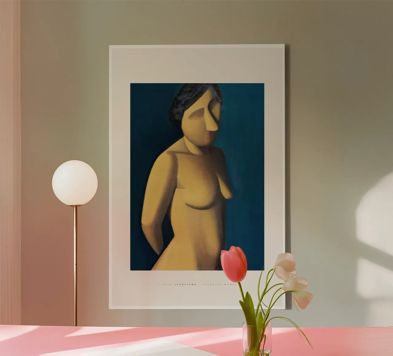 Vilhelm Lundstrom - Staande vrouw 02 canvas met Baklijst van Old Masters