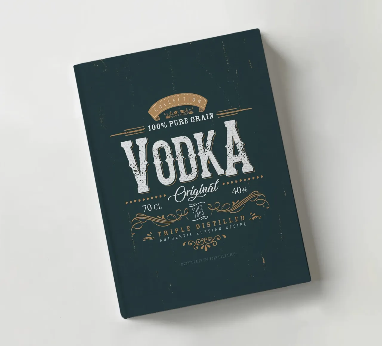 Vintage label Vodka notebook by studiopicaprints