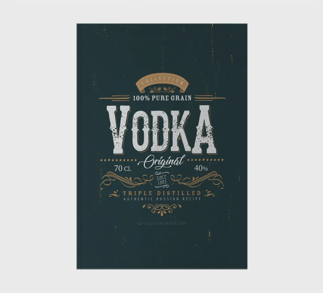 Vintage label Vodka notebook by studiopicaprints