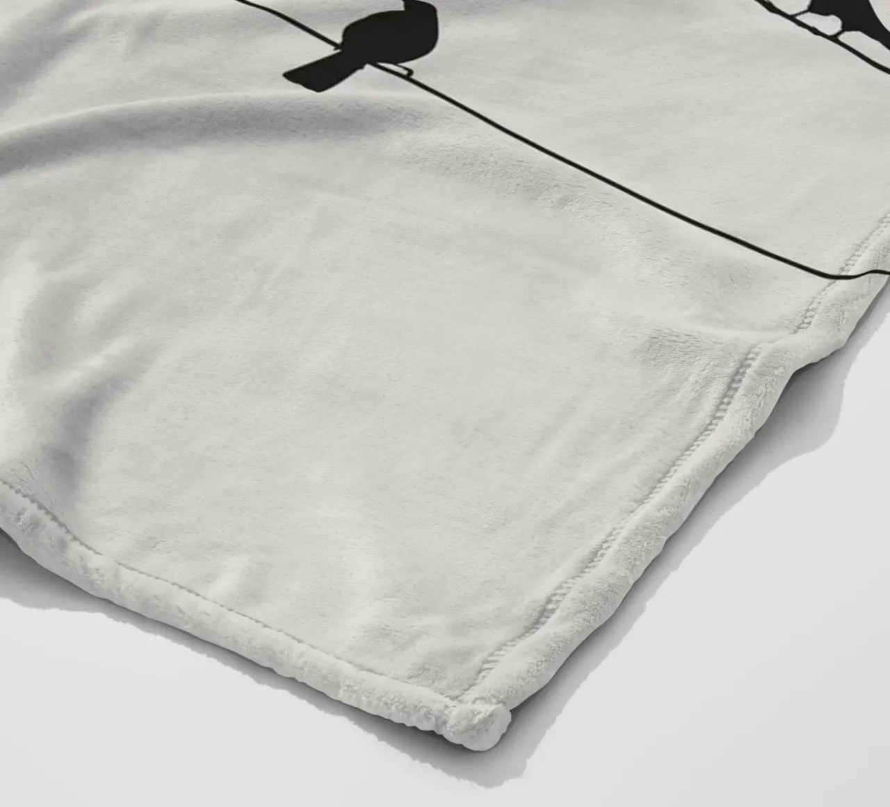 Birds on clothesline fleece blanket by studiopicaprints