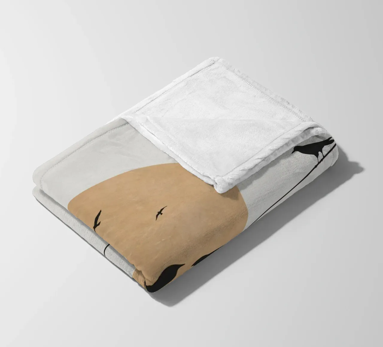 Birds on clothesline fleece blanket by studiopicaprints