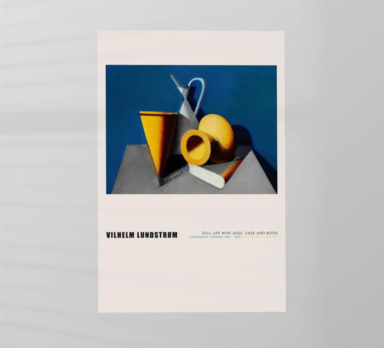 Vilhelm Lundstrom - Natura morta con Juga, vaso e libro pellicola backlit da Old Masters