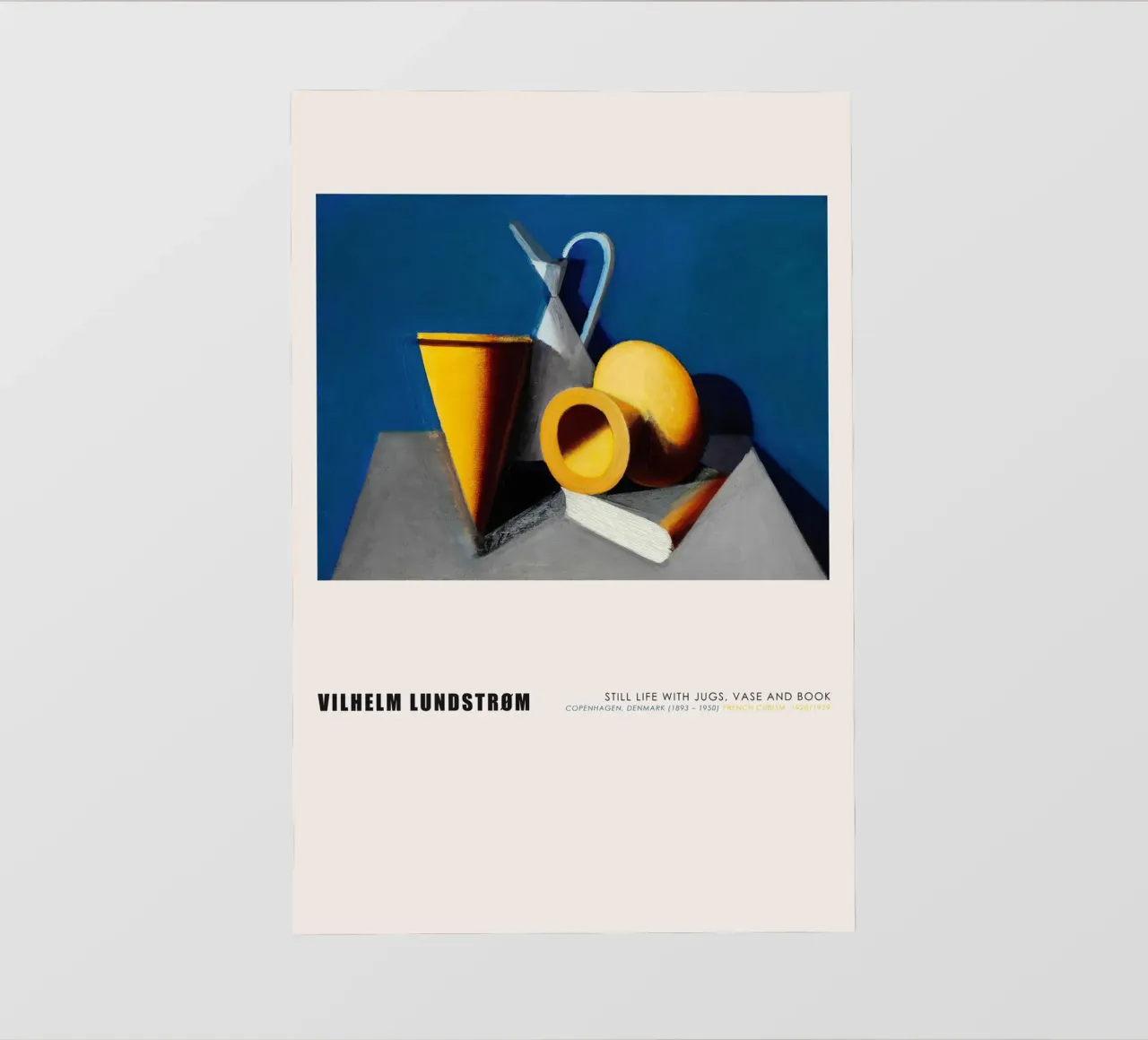 Vilhelm Lundstrom - Natura morta con Juga, vaso e libro telo in pvc da Old Masters