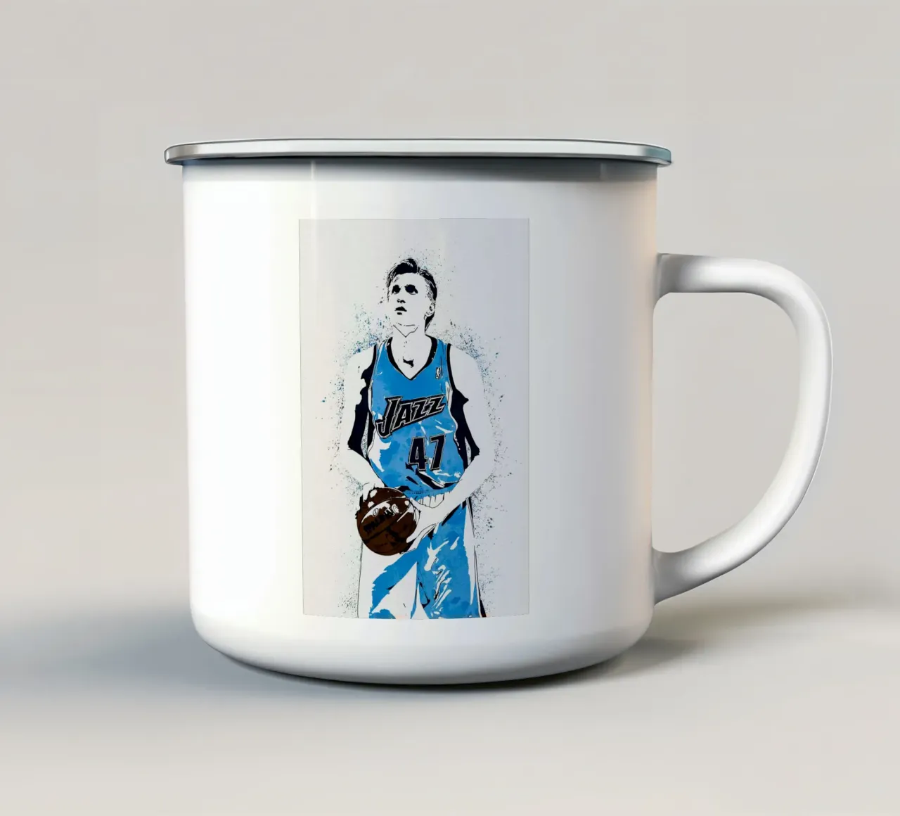 Andrei Kirilenko Utah Jazz enamel mug by tenten