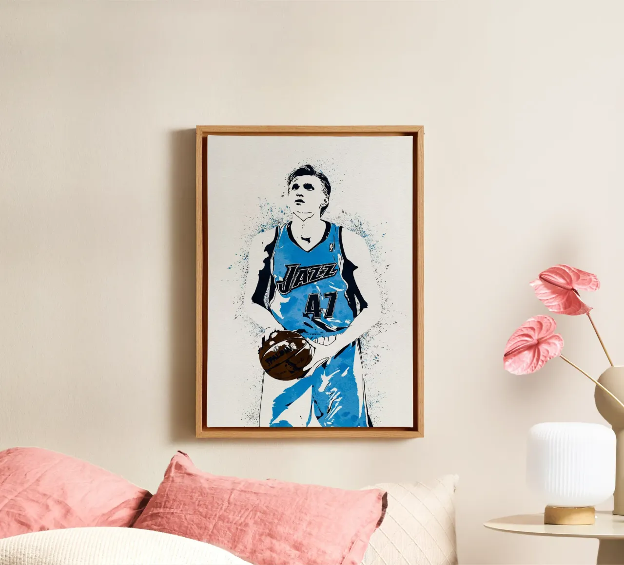 Andrei Kirilenko Utah Jazz tela con Cornice a cassetta da tenten