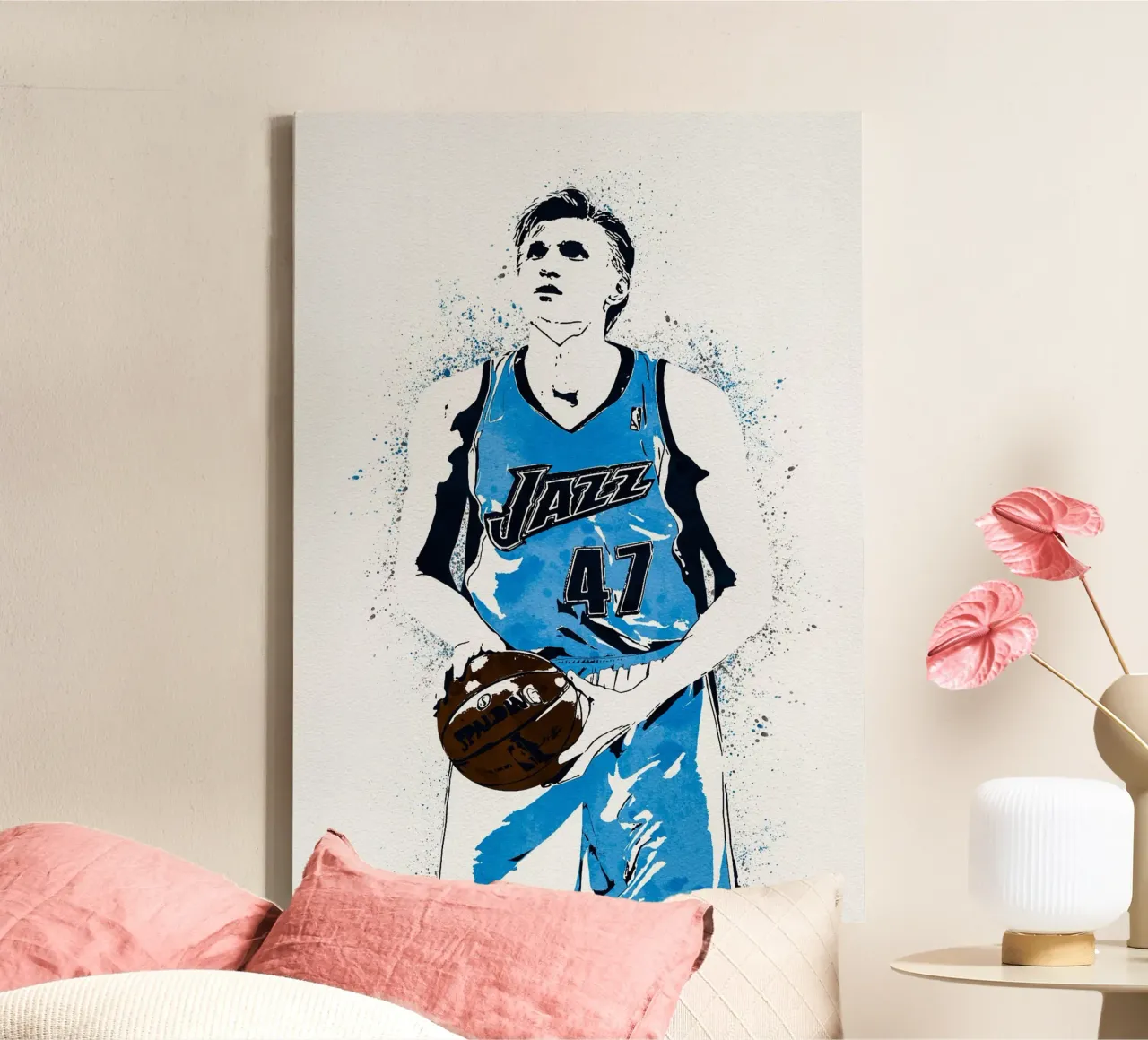 Andrei Kirilenko Utah Jazz tela con Cornice a cassetta da tenten