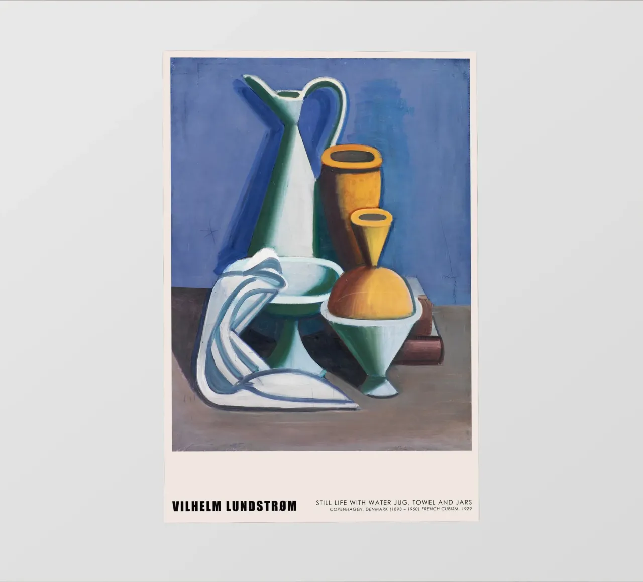 Vilhelm Lundstrom - Natura morta con brocca d'acqua, asciugamano e vasetti telo in pvc da Old Masters