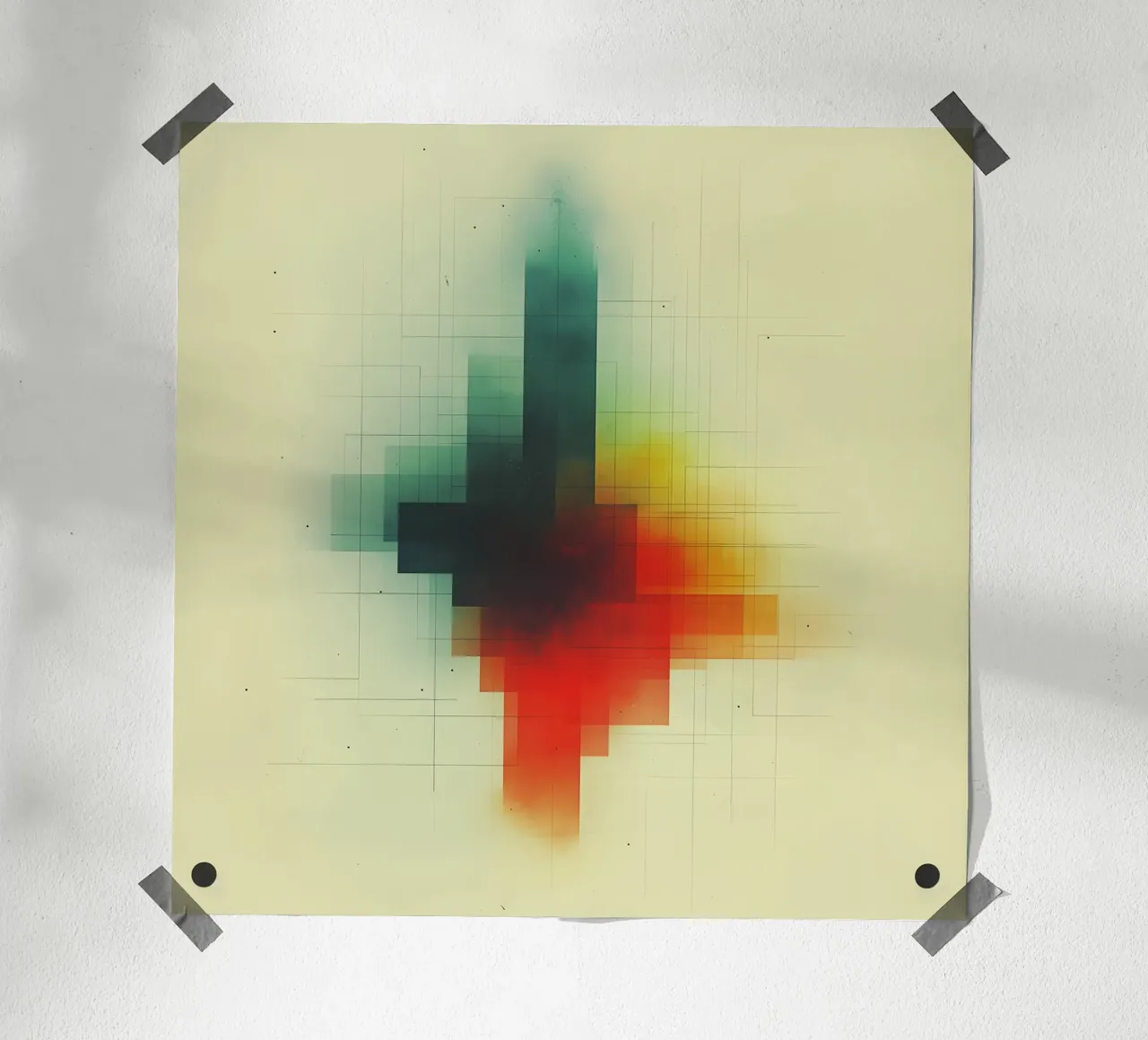 Design astratto geometrico moderno e retrò poster con telaio in alluminio da Little Things