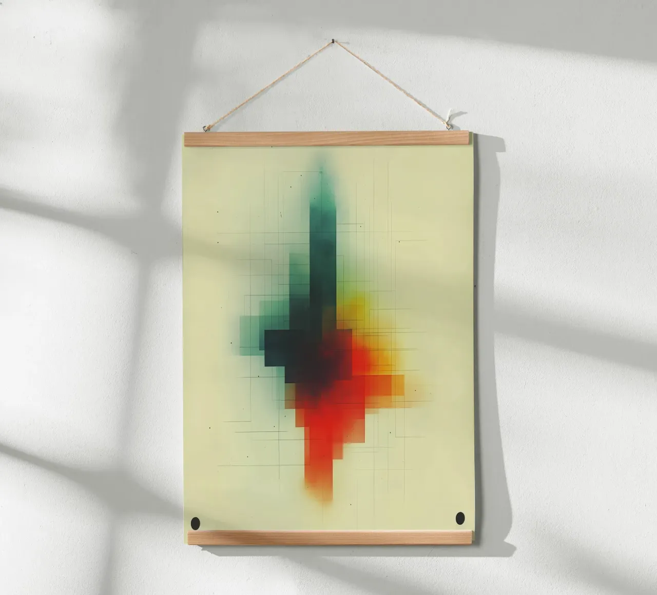 Design astratto geometrico moderno e retrò poster con telaio in alluminio da Little Things