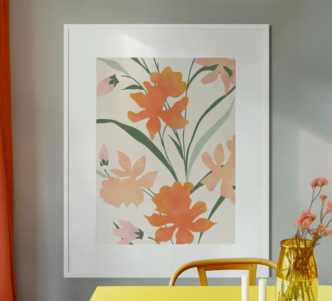Floral Pattern With Abstract Colorful Flowers poster by Pictufy Sun & Spirit
