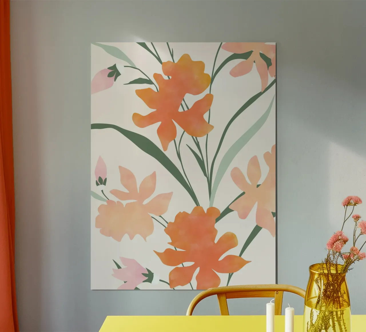 Floral Pattern With Abstract Colorful Flowers poster by Pictufy Sun & Spirit