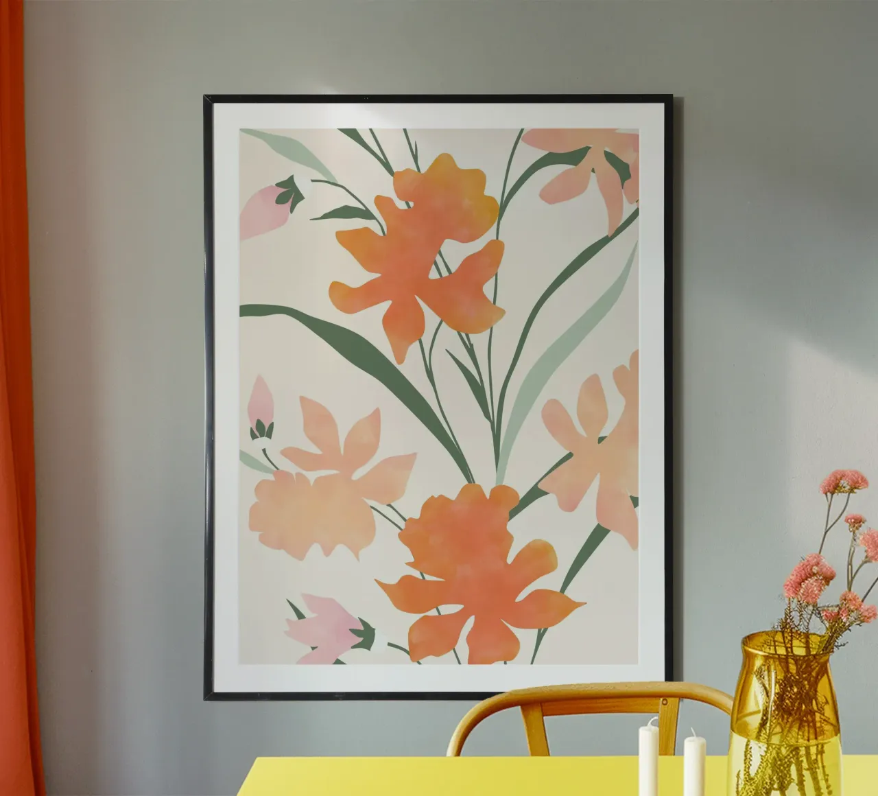 Floral Pattern With Abstract Colorful Flowers poster by Pictufy Sun & Spirit