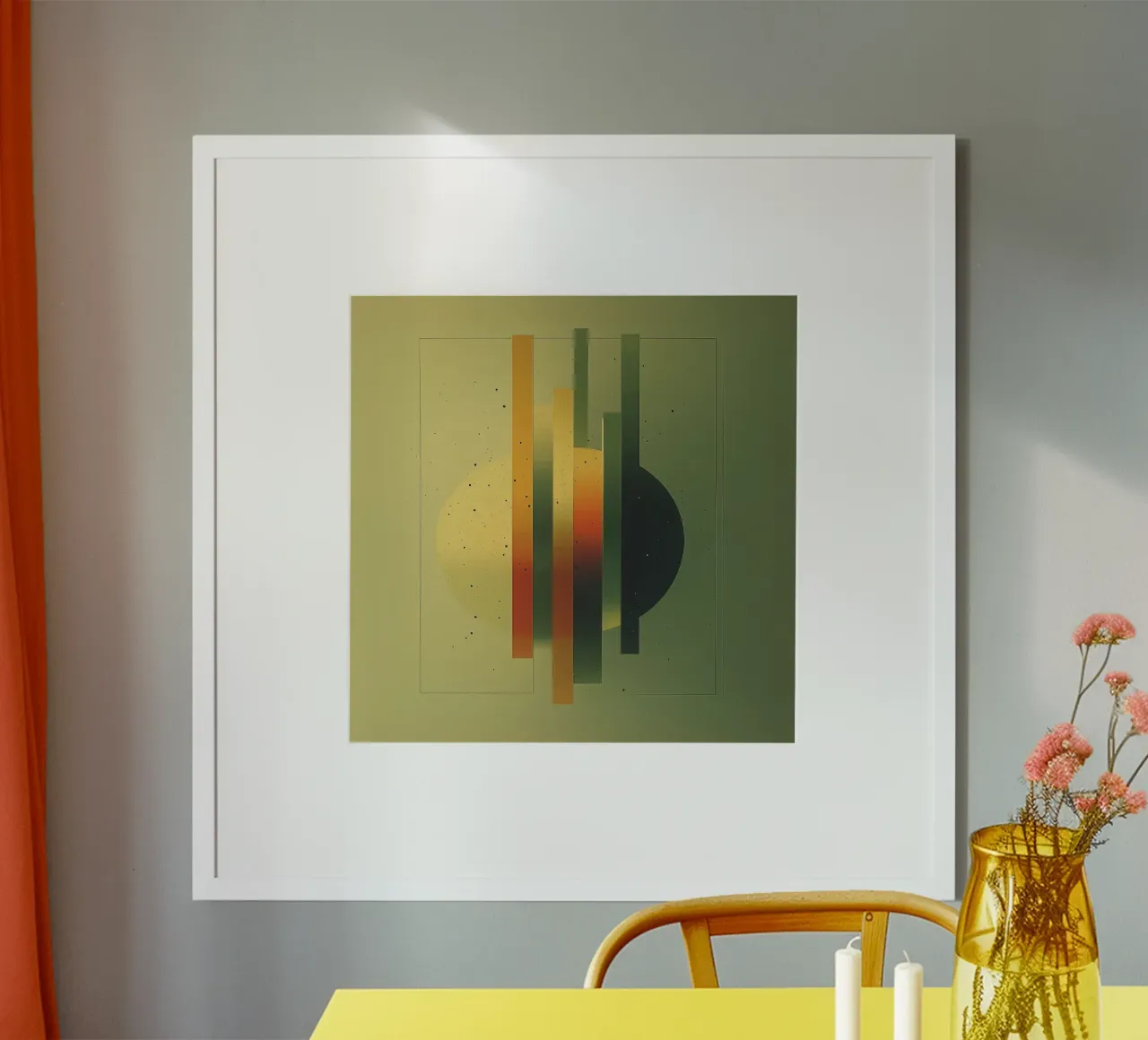 Design astratto geometrico moderno e retrò poster con telaio in plastica da Little Things