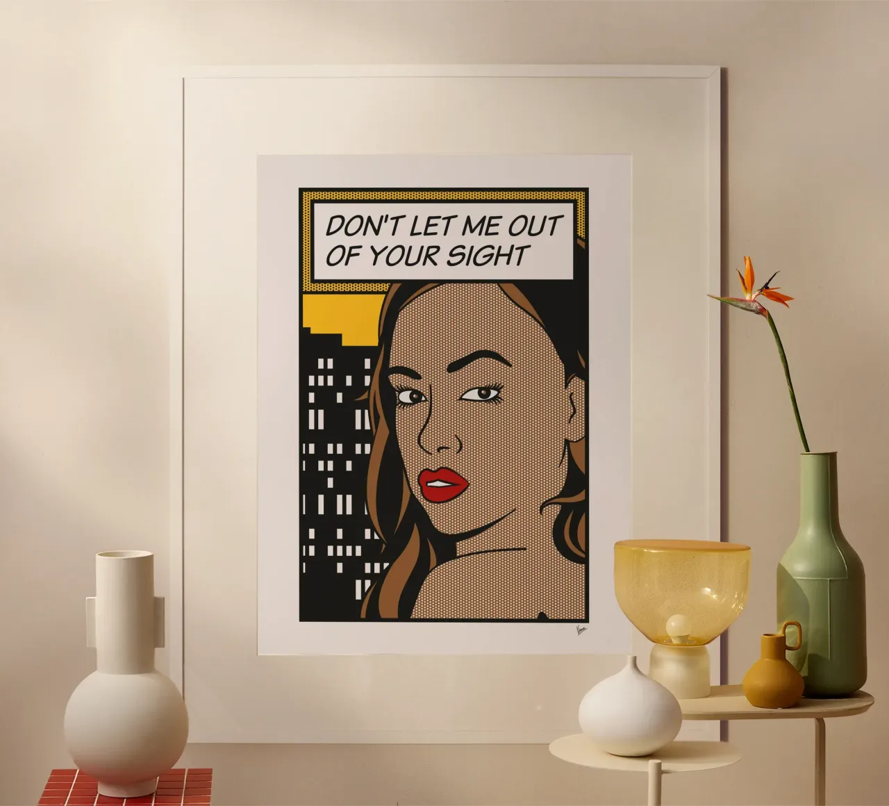 No034 Jezabel Vessir-TGND poster con telaio in legno da Girl Next Door Fantasy Dramas