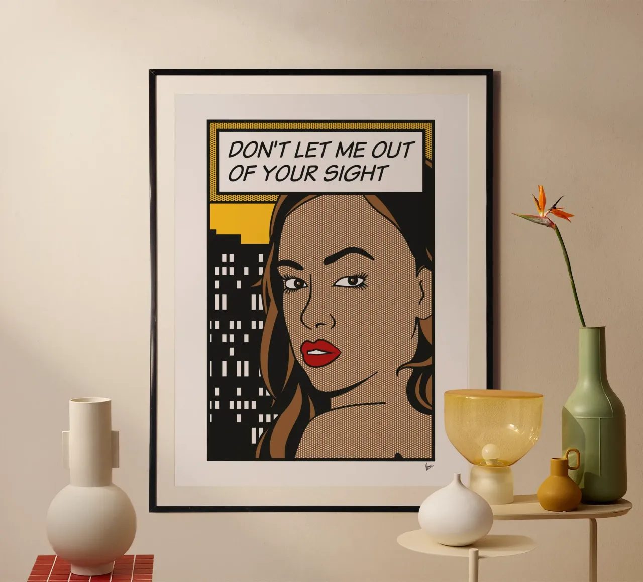 No034 Jezabel Vessir-TGND poster con telaio in legno da Girl Next Door Fantasy Dramas