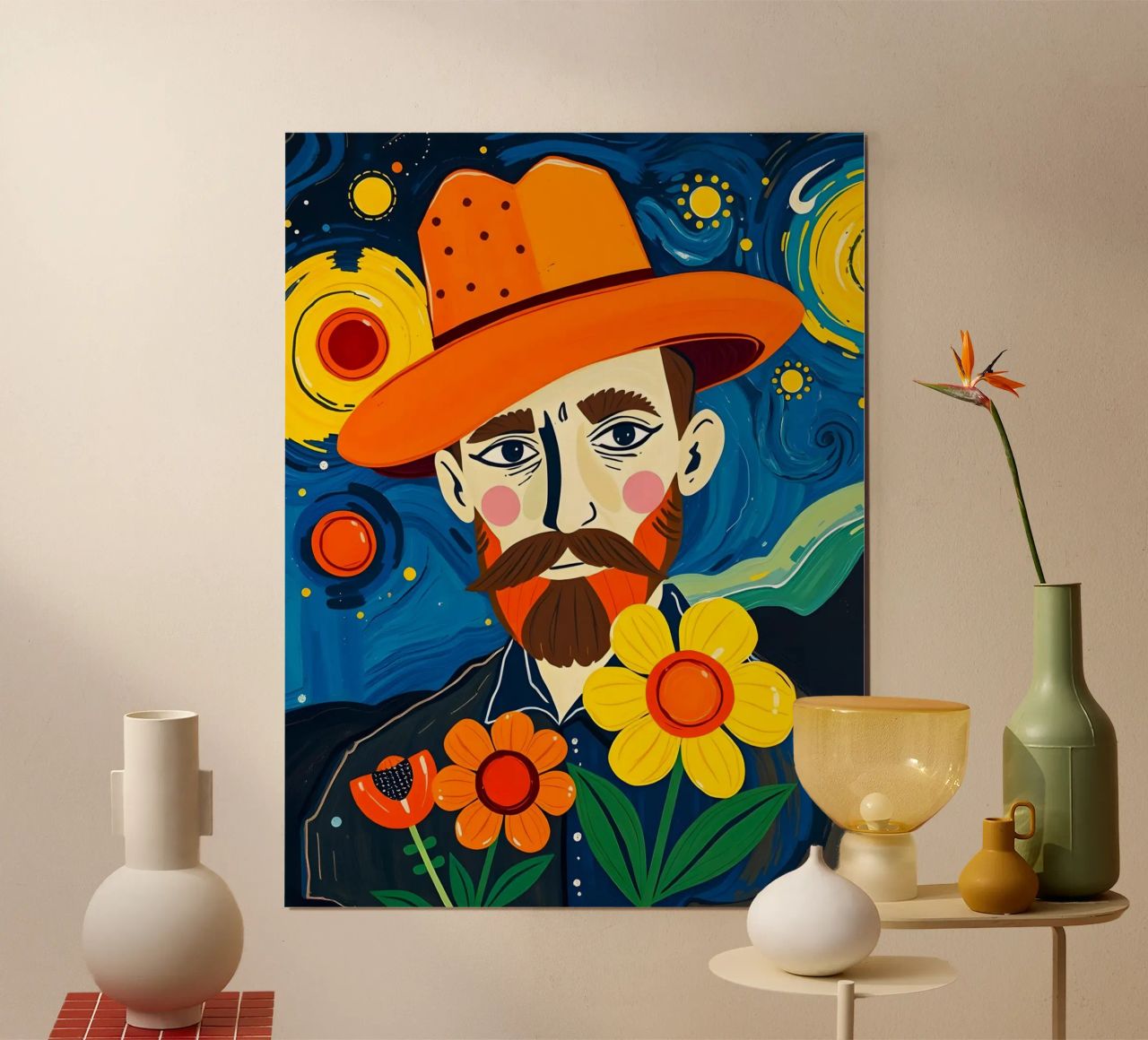 STARRY NIGHT VINCENT VAN GOGH STYLE poster by ARTOMATIC