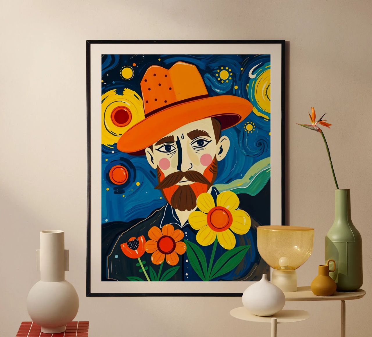 STARRY NIGHT VINCENT VAN GOGH STYLE poster by ARTOMATIC
