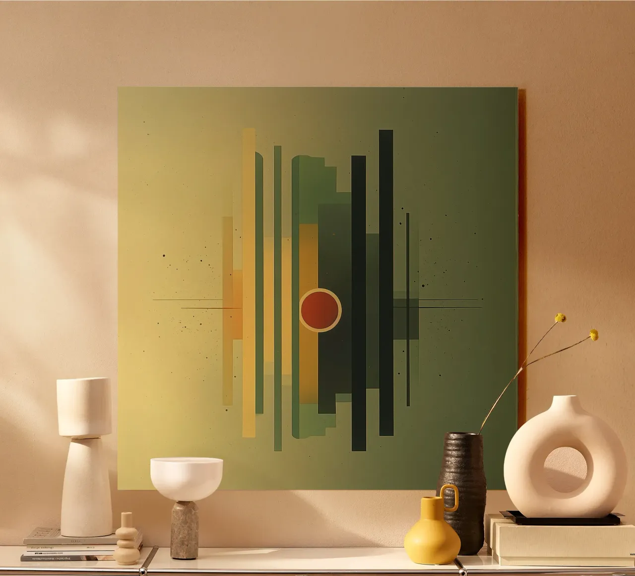 Design astratto geometrico moderno e retrò alluminio dibond da Little Things