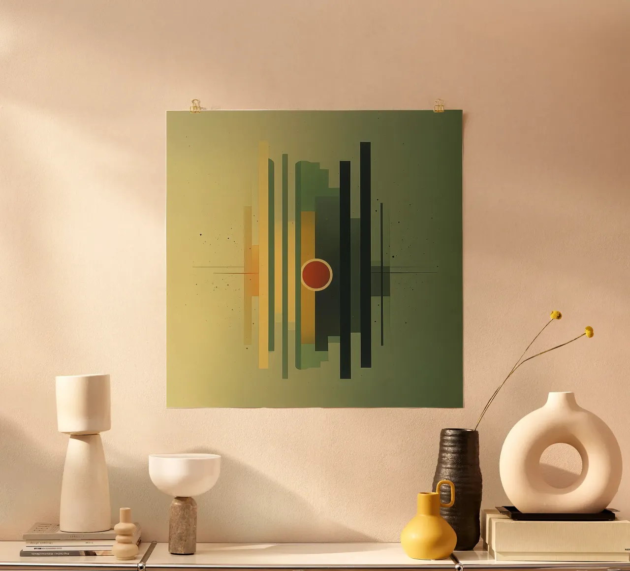 Abstract geometrisch retro modern ontwerp hahnemühle van Little Things