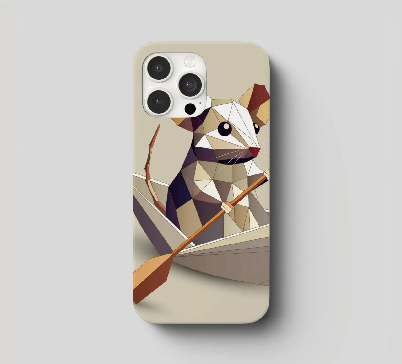 Adventurous mouse in a paper ship - polygon style iphone case by namosh