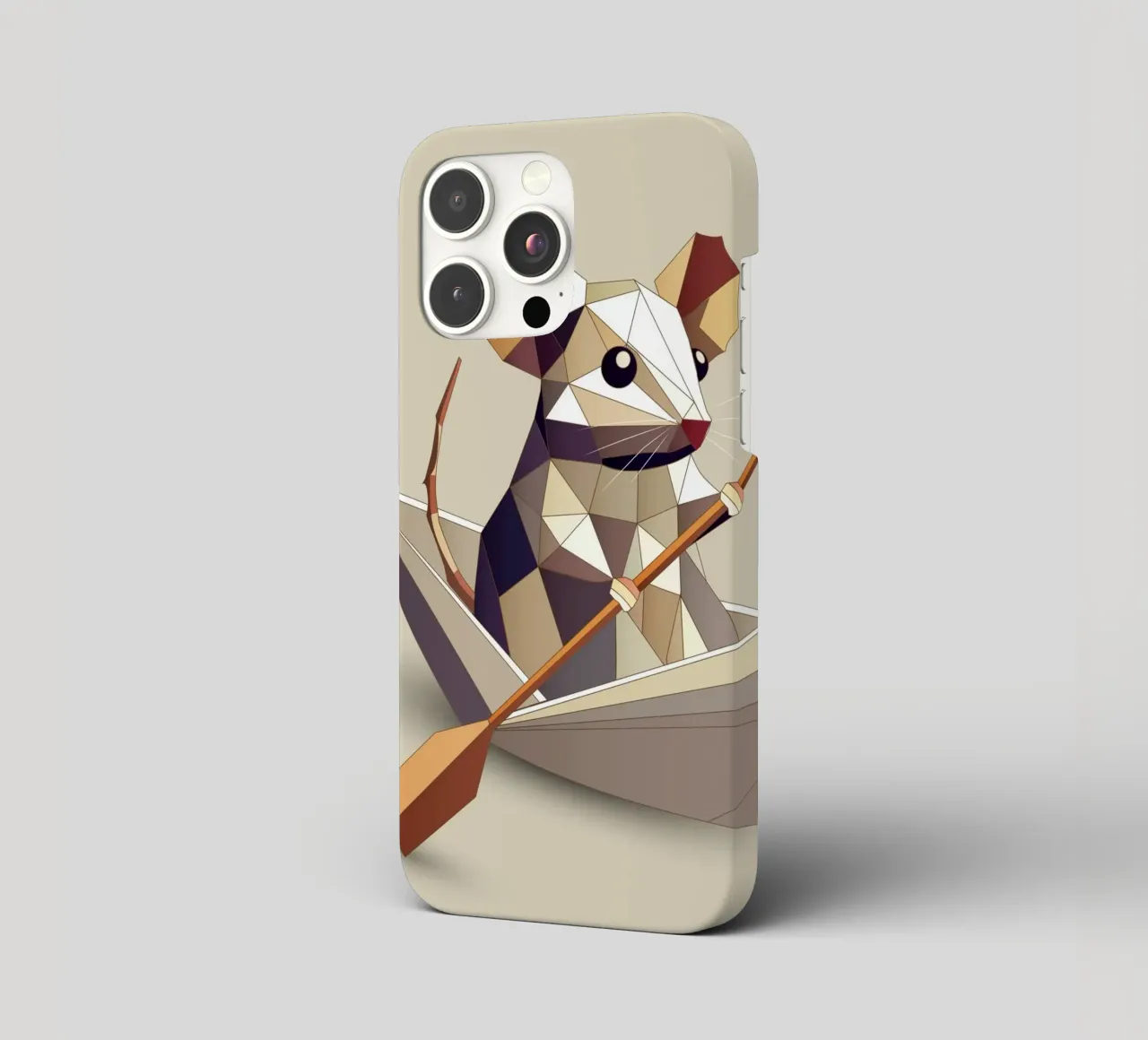 Adventurous mouse in a paper ship - polygon style iphone case by namosh