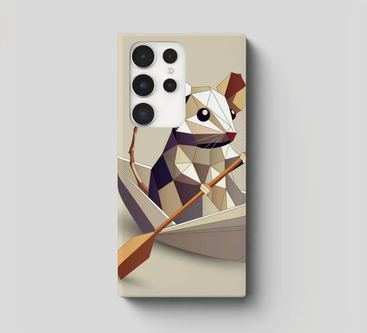 Topo avventuroso in una nave di carta - stile poligono cover samsung da namosh
