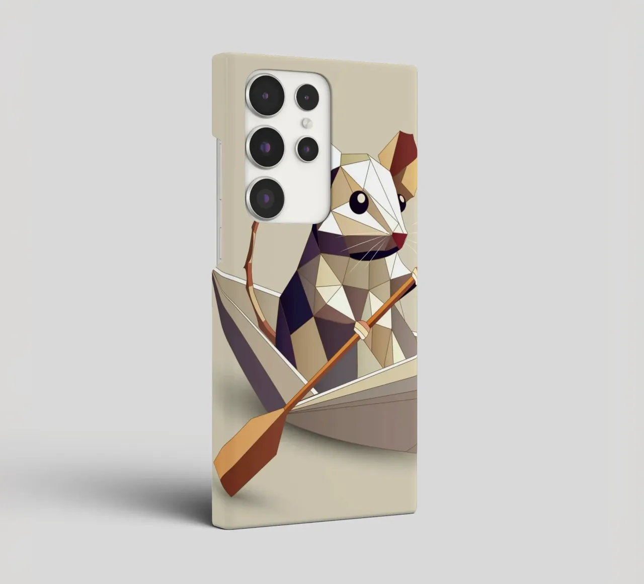 Topo avventuroso in una nave di carta - stile poligono cover samsung da namosh