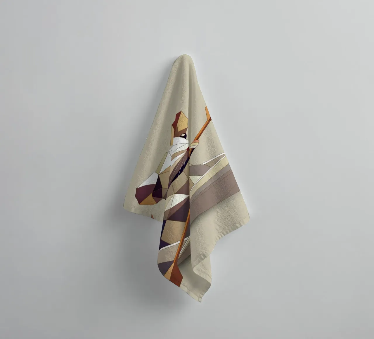 Adventurous mouse in a paper ship - polygon style towel by namosh