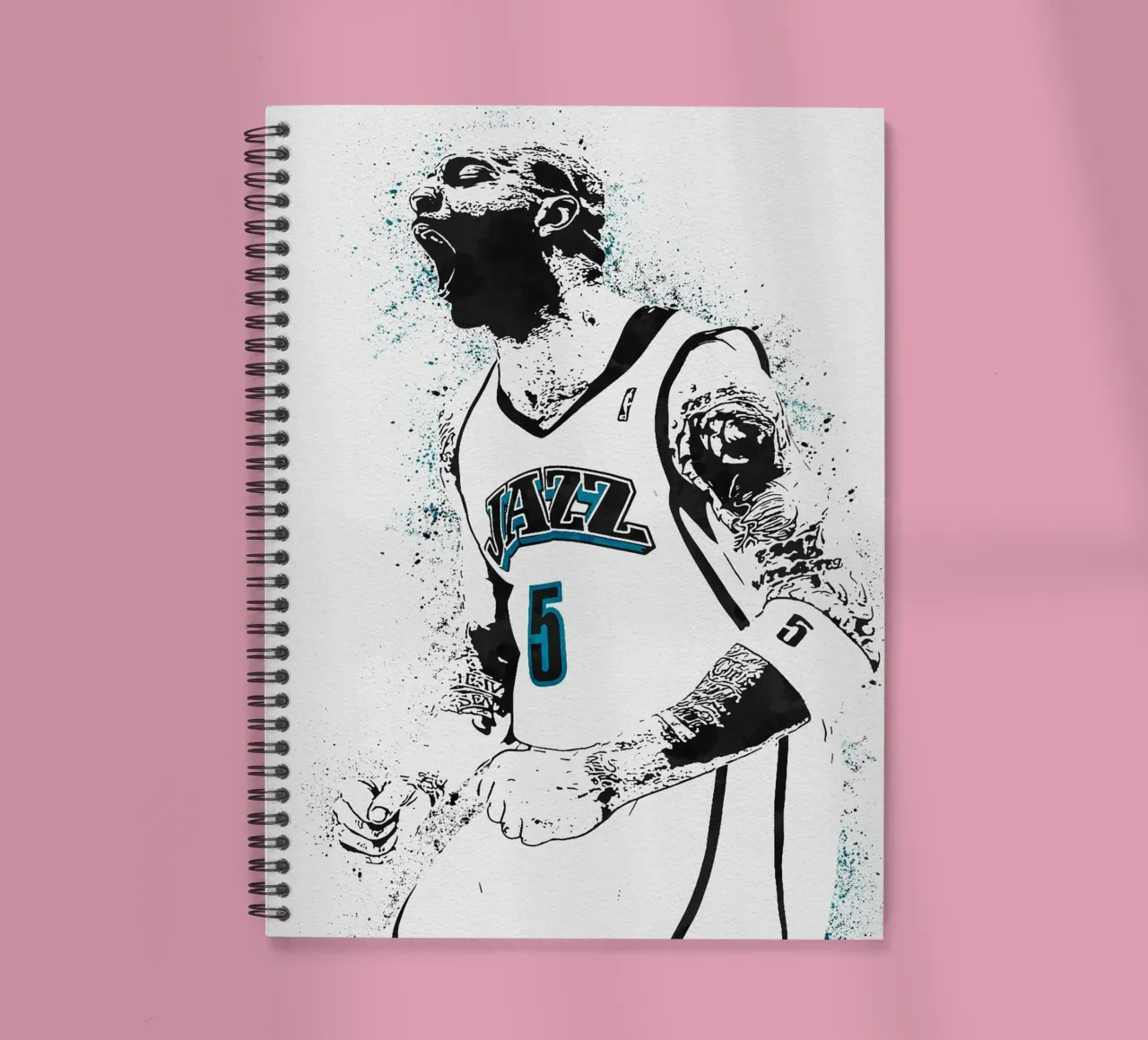 Carlos Boozer Utah Jazz 2 spiral notebook by tenten