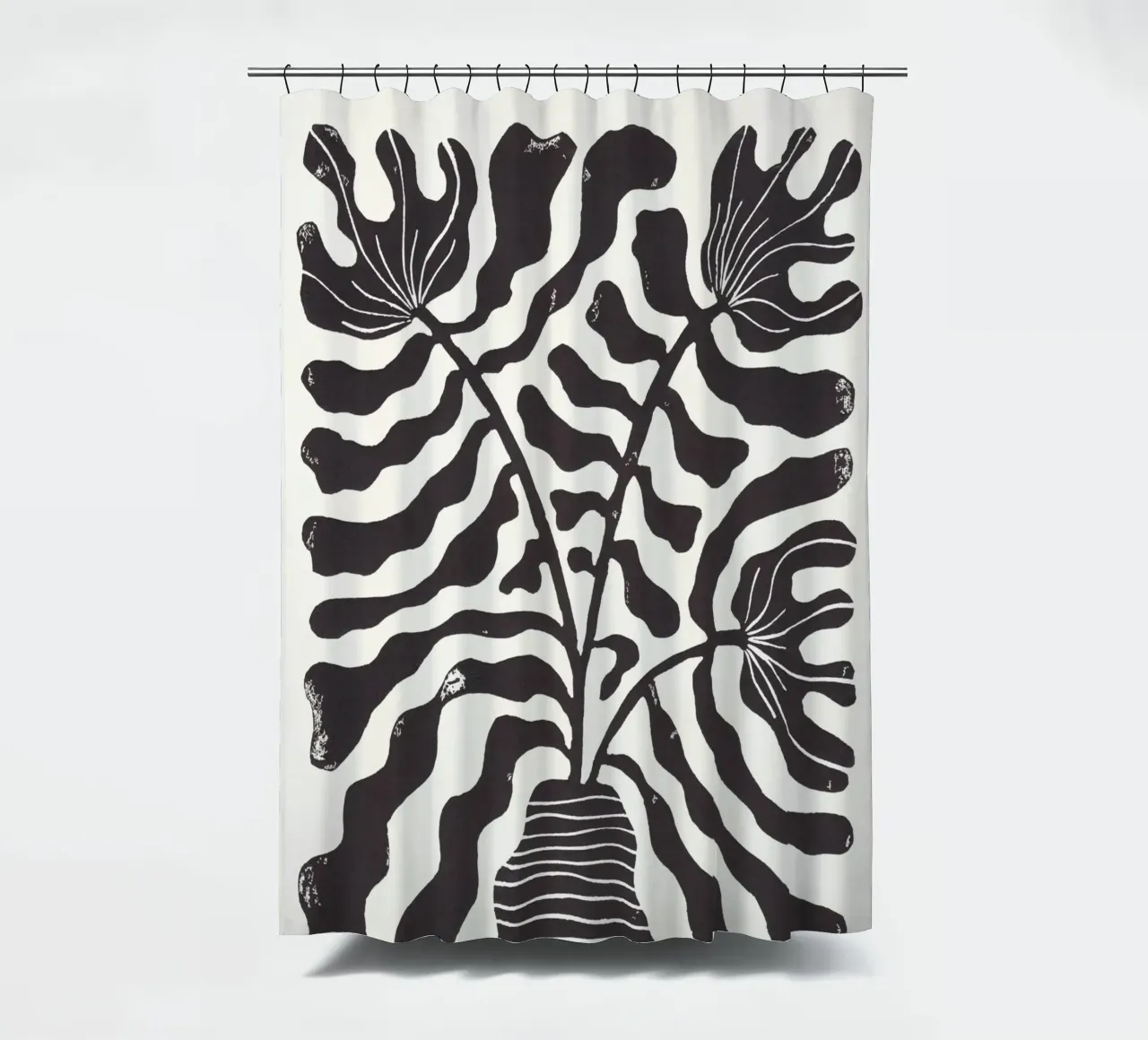 Still LIfe with Three Flowers in a Vase / Black & White shower curtain by Alisa Galitsyna