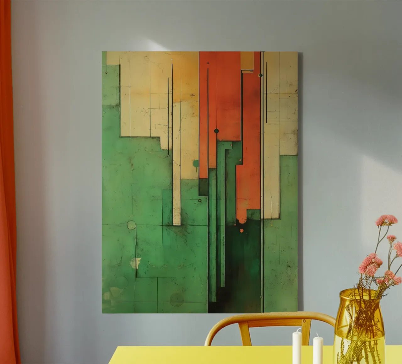 Abstract geometric retro modern design canvas by Little Things
