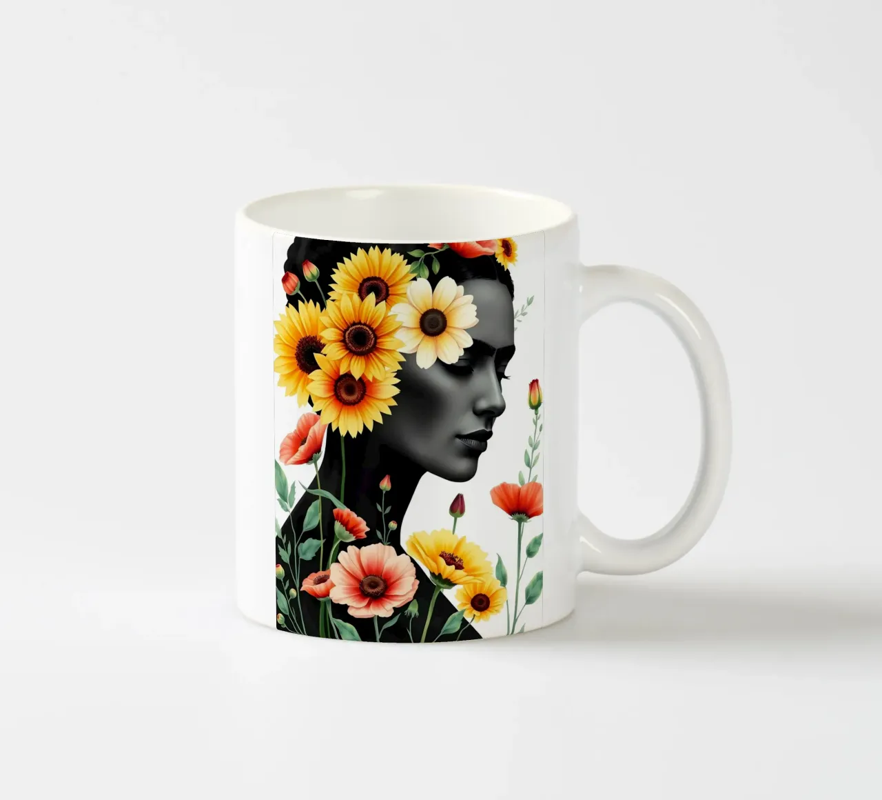 RITRATTO FLOREALE DI FRIDA KAHLO tazza in ceramica da ARTOMATIC