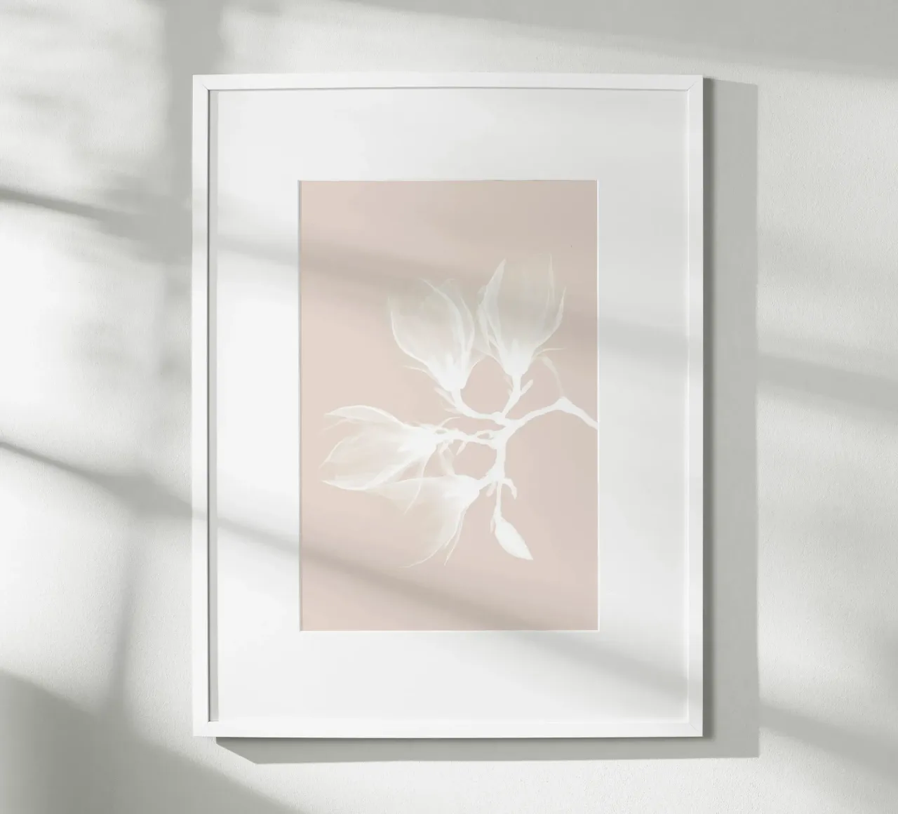 Magnolia poster poster with wooden frame by studiopicaprints