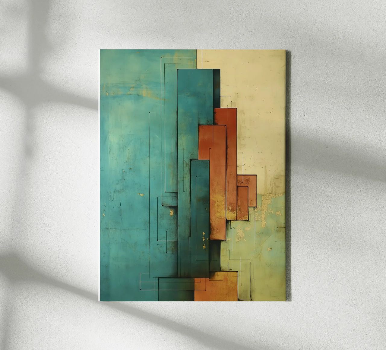 Abstract geometric retro modern design canvas by Little Things