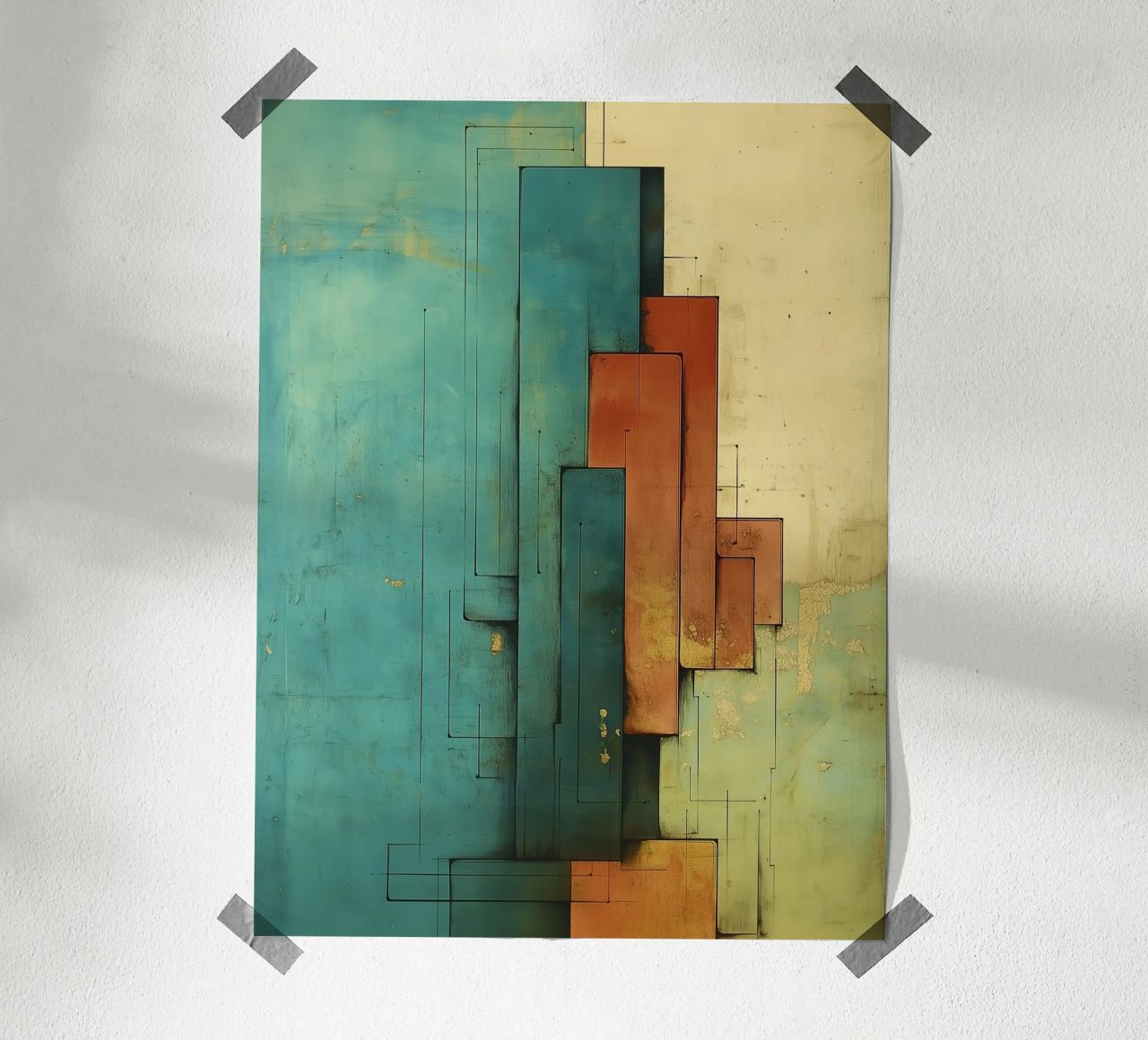Abstract geometric retro modern design poster by Little Things