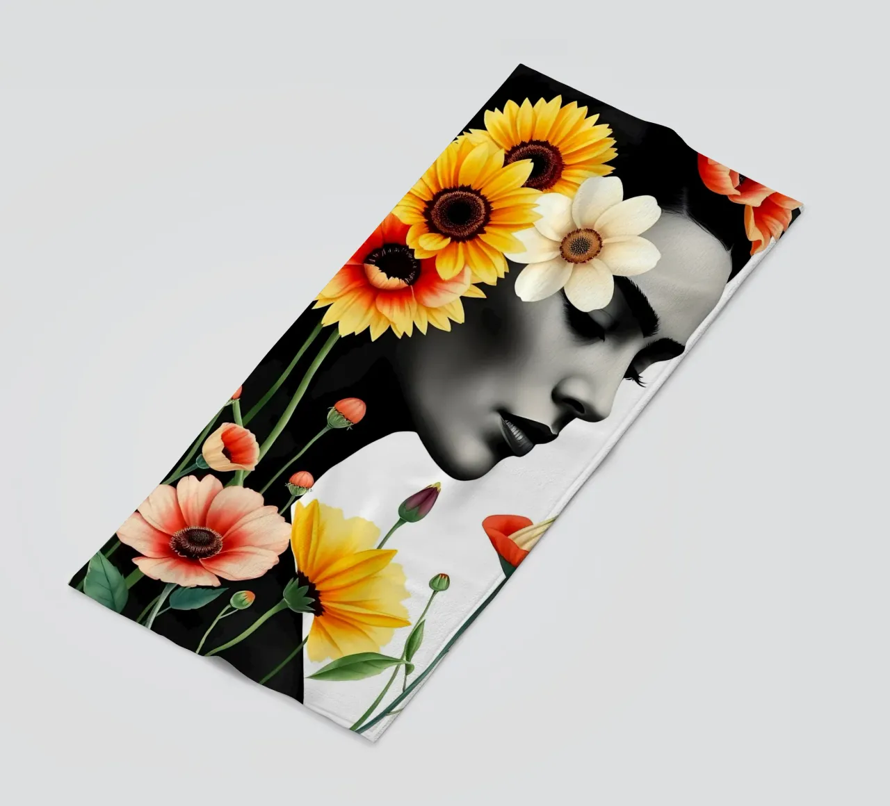 FRIDA KAHLO BOTANICAL GARDEN beach towel by ARTOMATIC