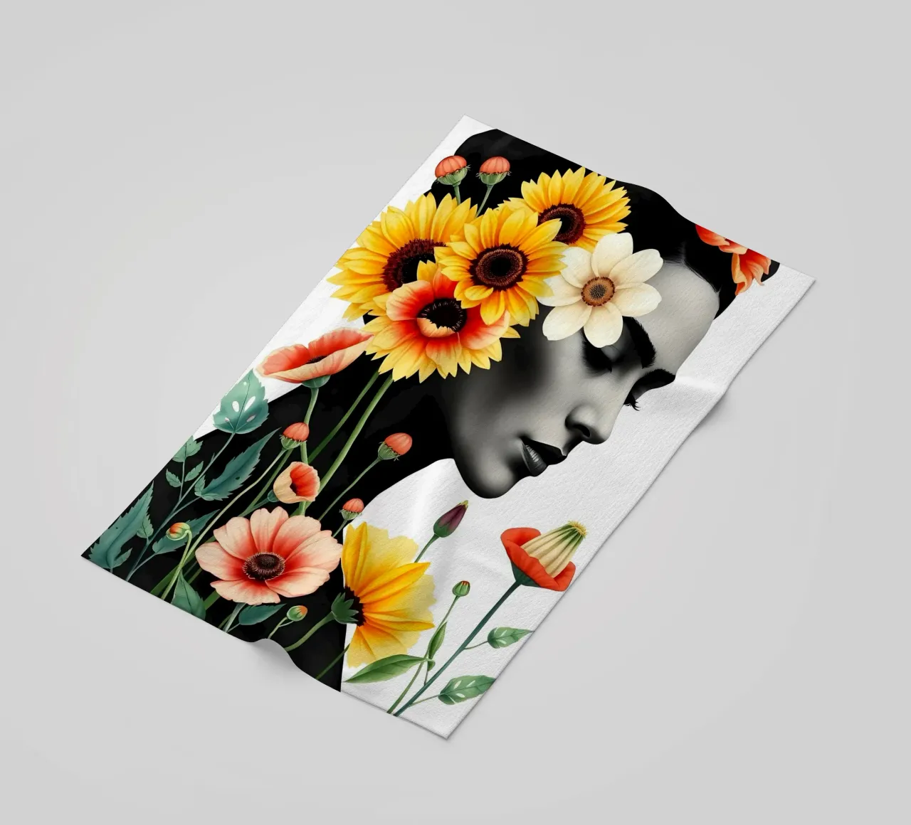 FRIDA KAHLO BOTANICAL GARDEN beach towel by ARTOMATIC