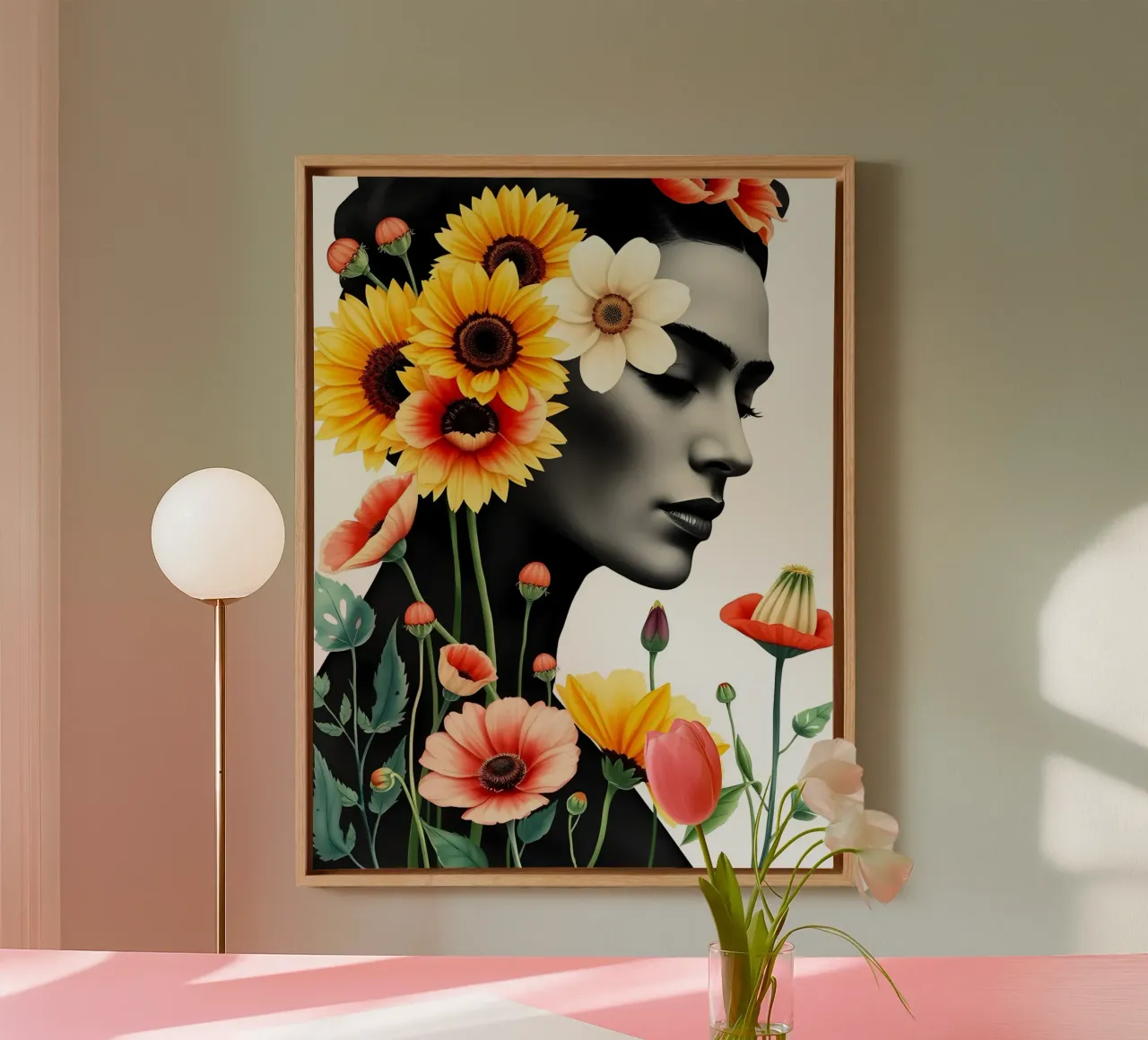 FRIDA KAHLO BOTANISCHE TUIN canvas met Baklijst van ARTOMATIC