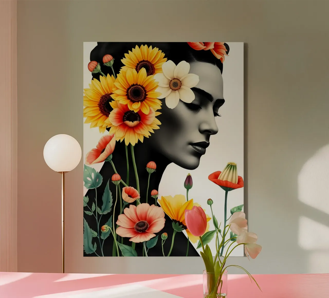 FRIDA KAHLO BOTANISCHE TUIN canvas met Baklijst van ARTOMATIC