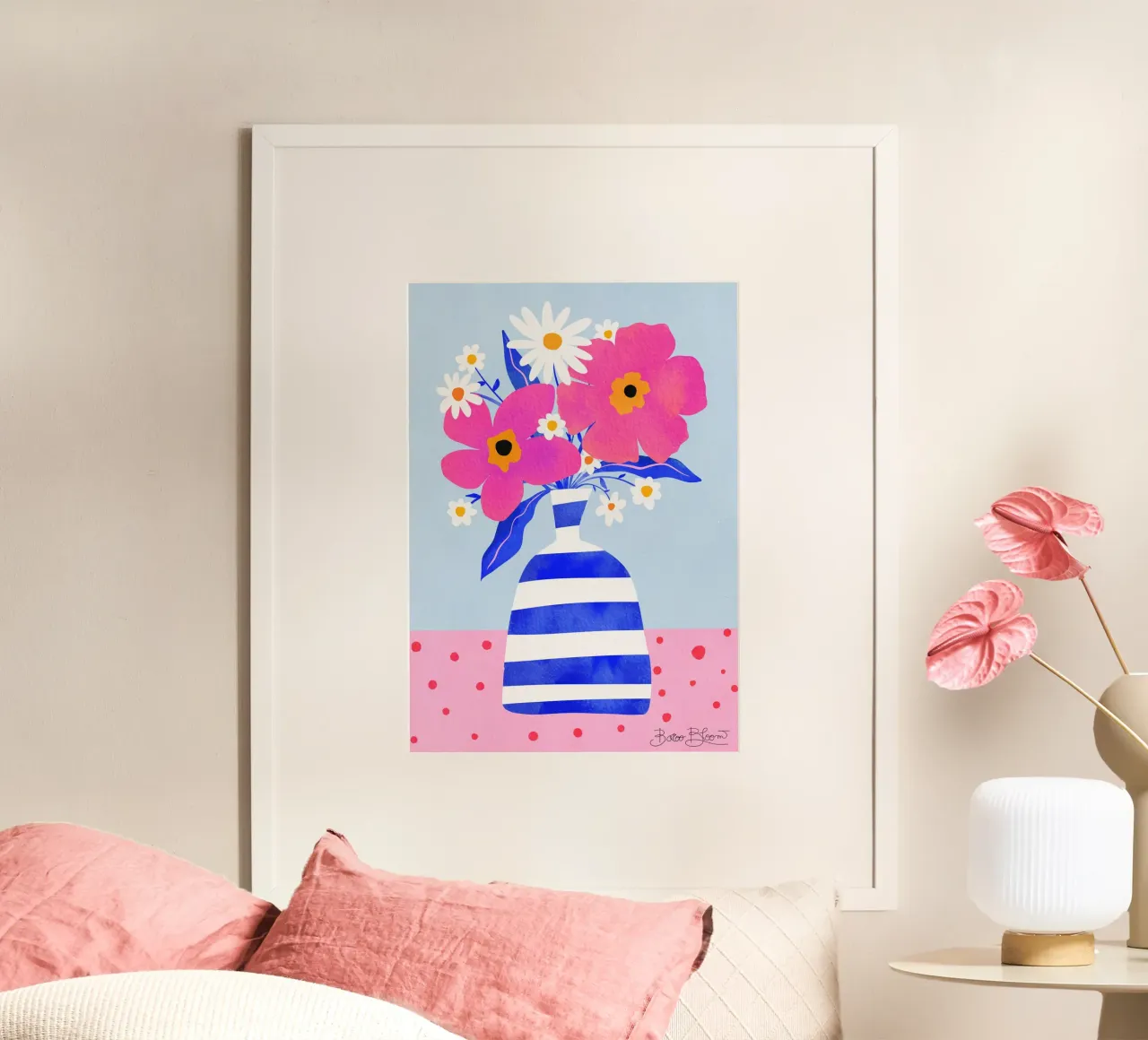 Vaso di fiori massimalista poster con telaio in alluminio da Pictufy Sun & Spirit