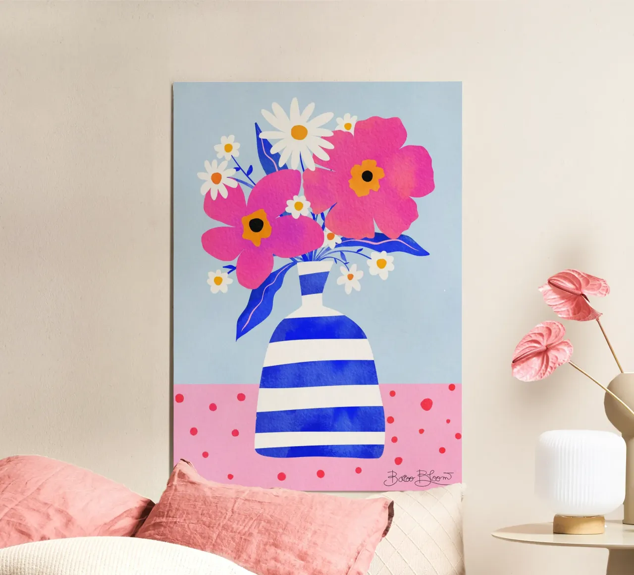 Vaso di fiori massimalista poster con telaio in alluminio da Pictufy Sun & Spirit