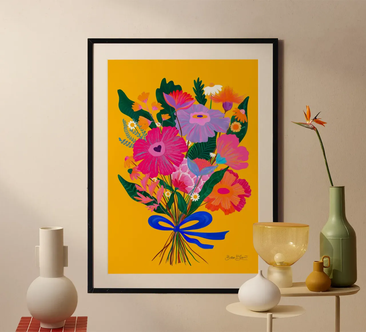 Fiori eclettici poster con telaio in alluminio da Pictufy Sun & Spirit