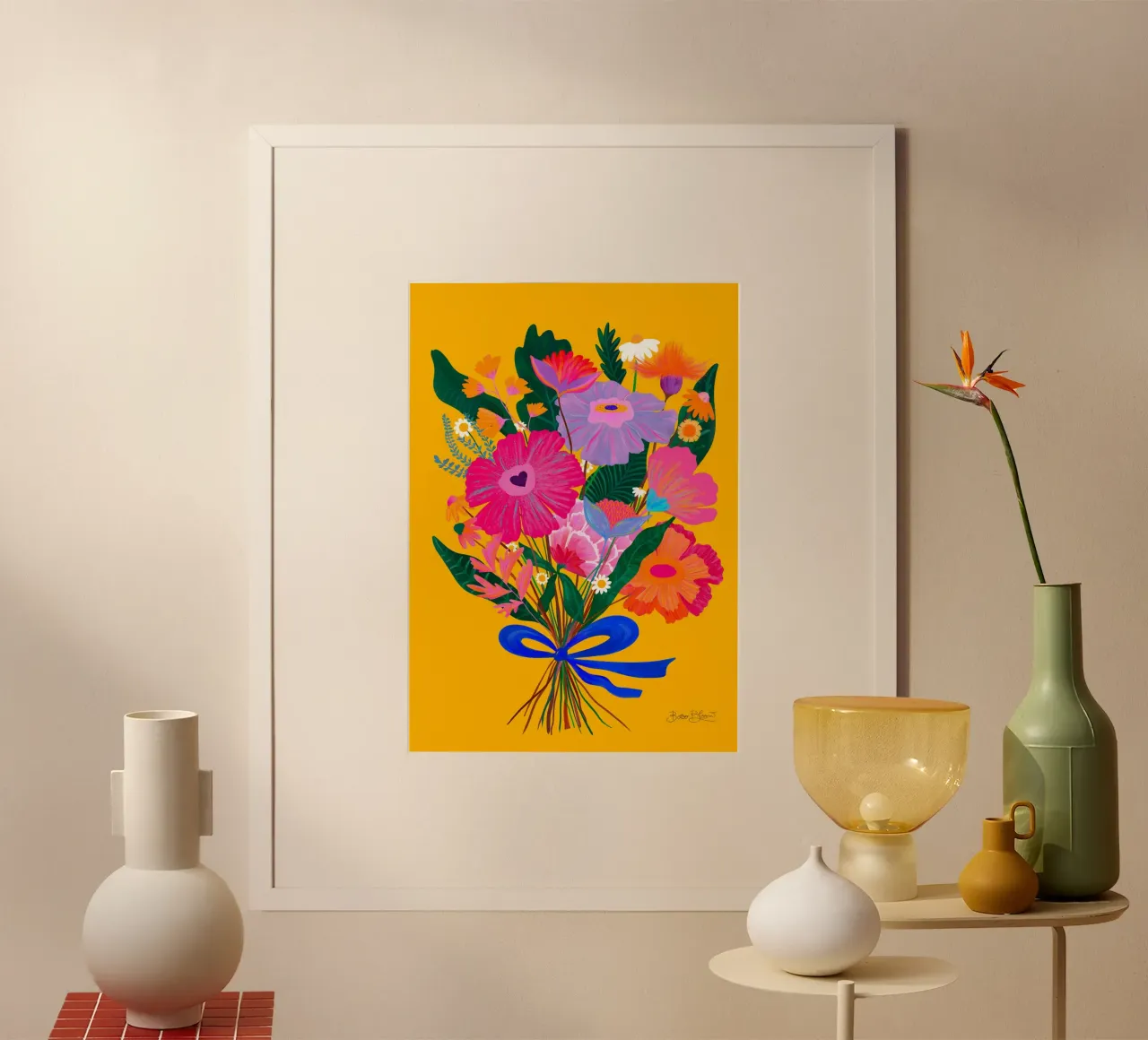 Fiori eclettici poster con telaio in alluminio da Pictufy Sun & Spirit