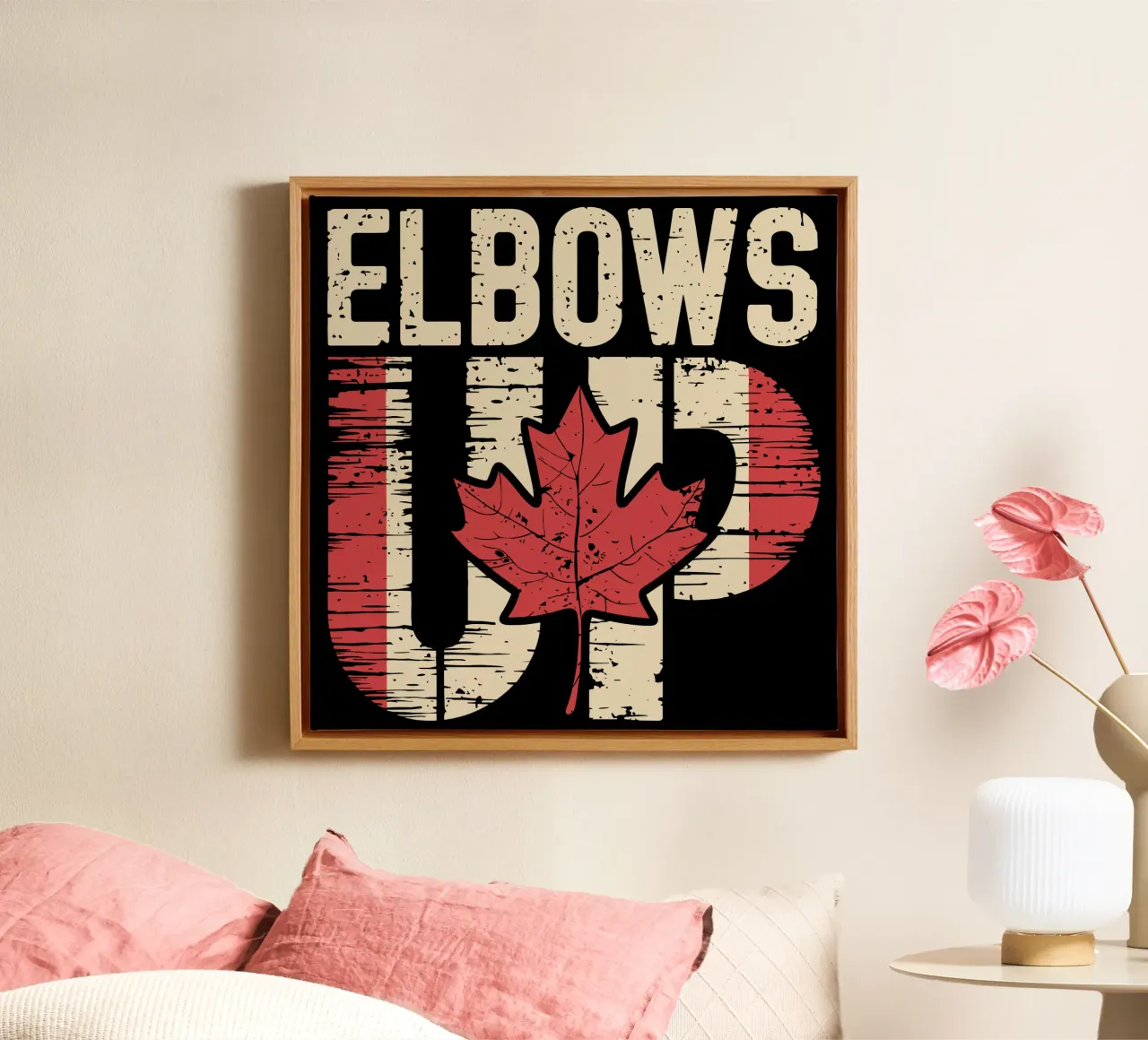 Elbows Up Canada V1 canvas by heatherloulin