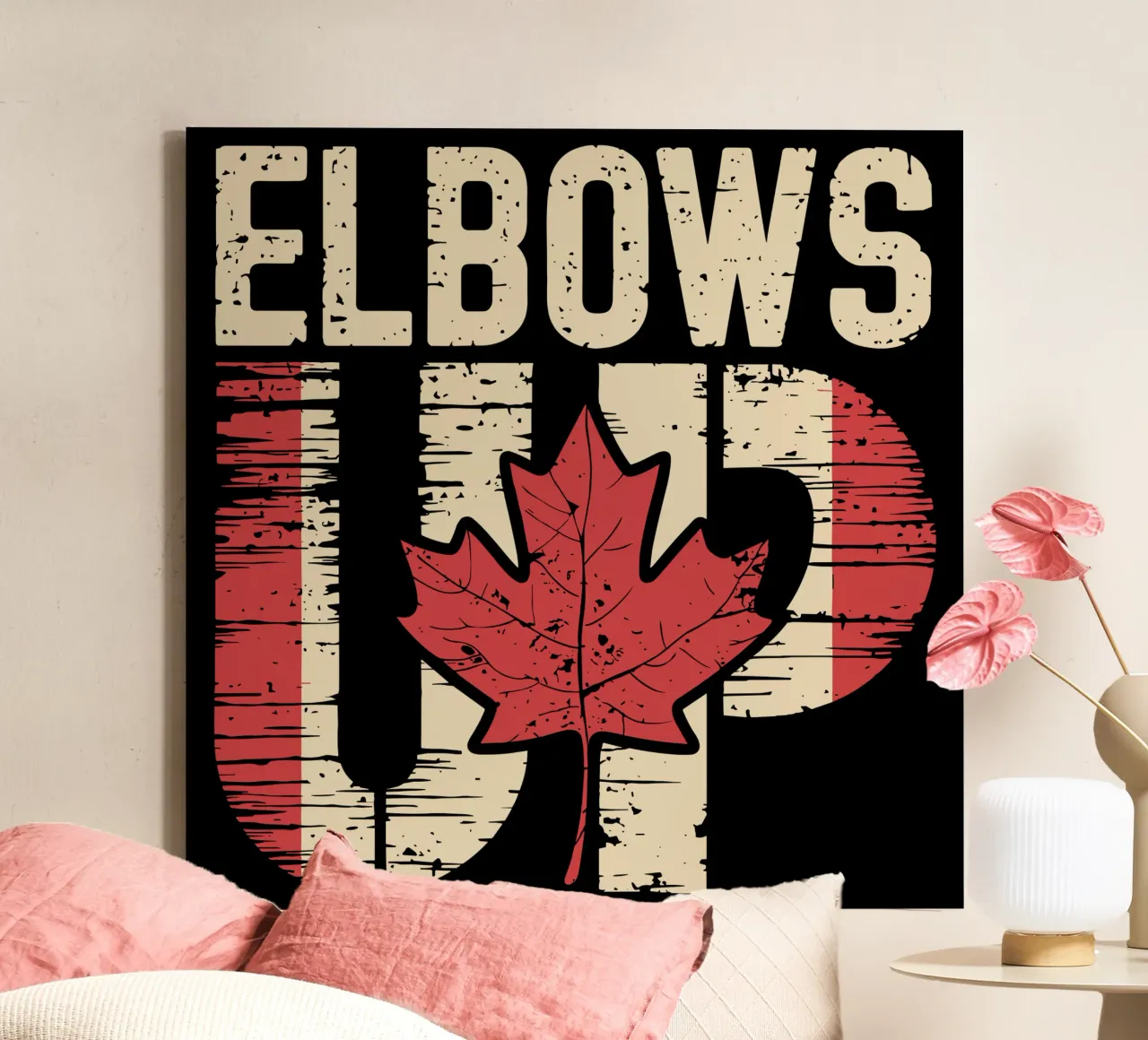 Elbows Up Canada V1 canvas by heatherloulin