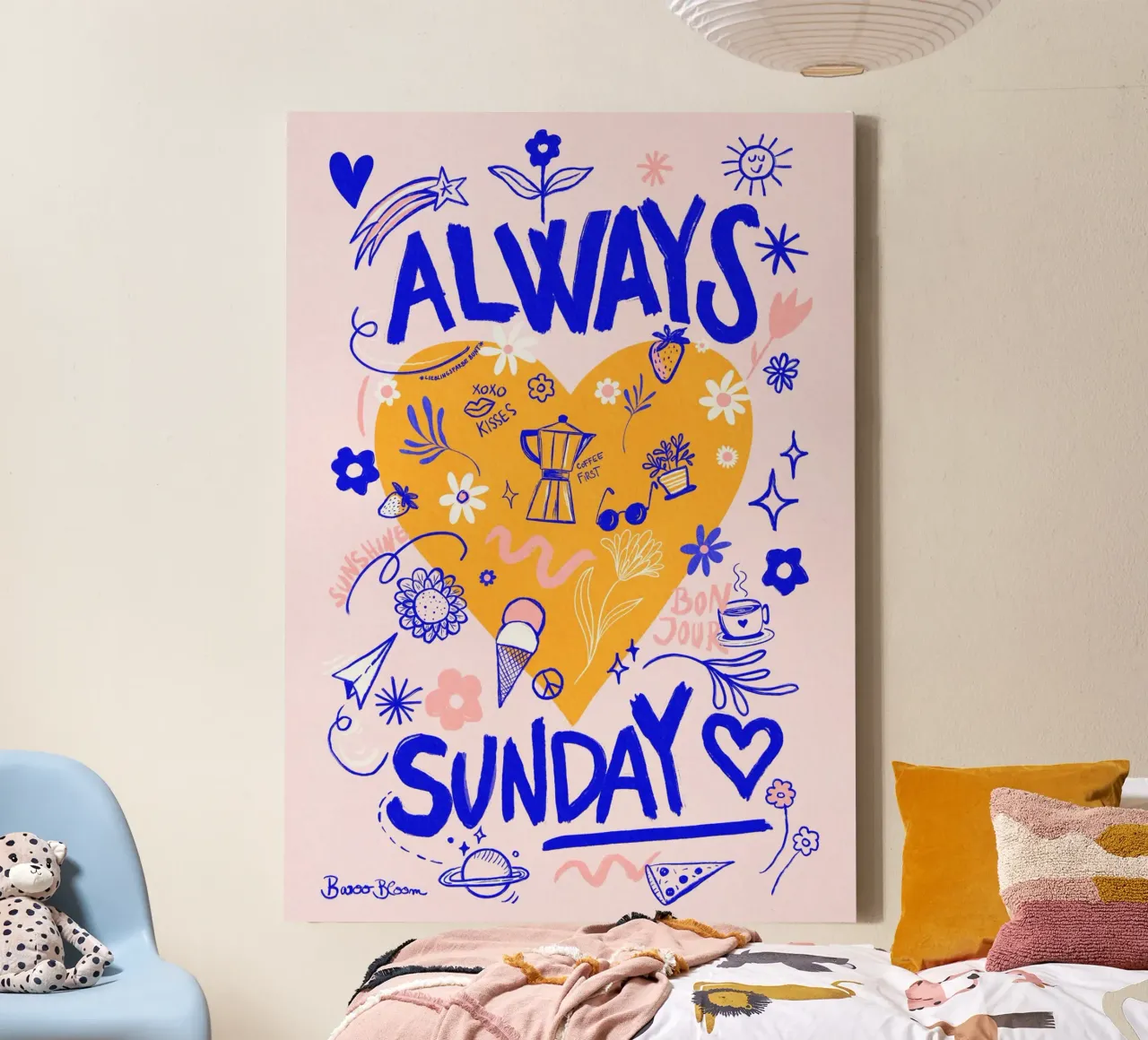 Altijd zondag canvas met Baklijst van Pictufy Sun & Spirit