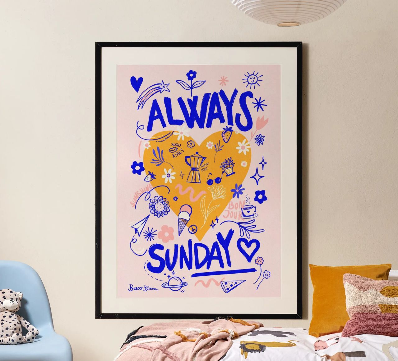 Siempre domingo poster con marco de plástico de Pictufy Sun & Spirit