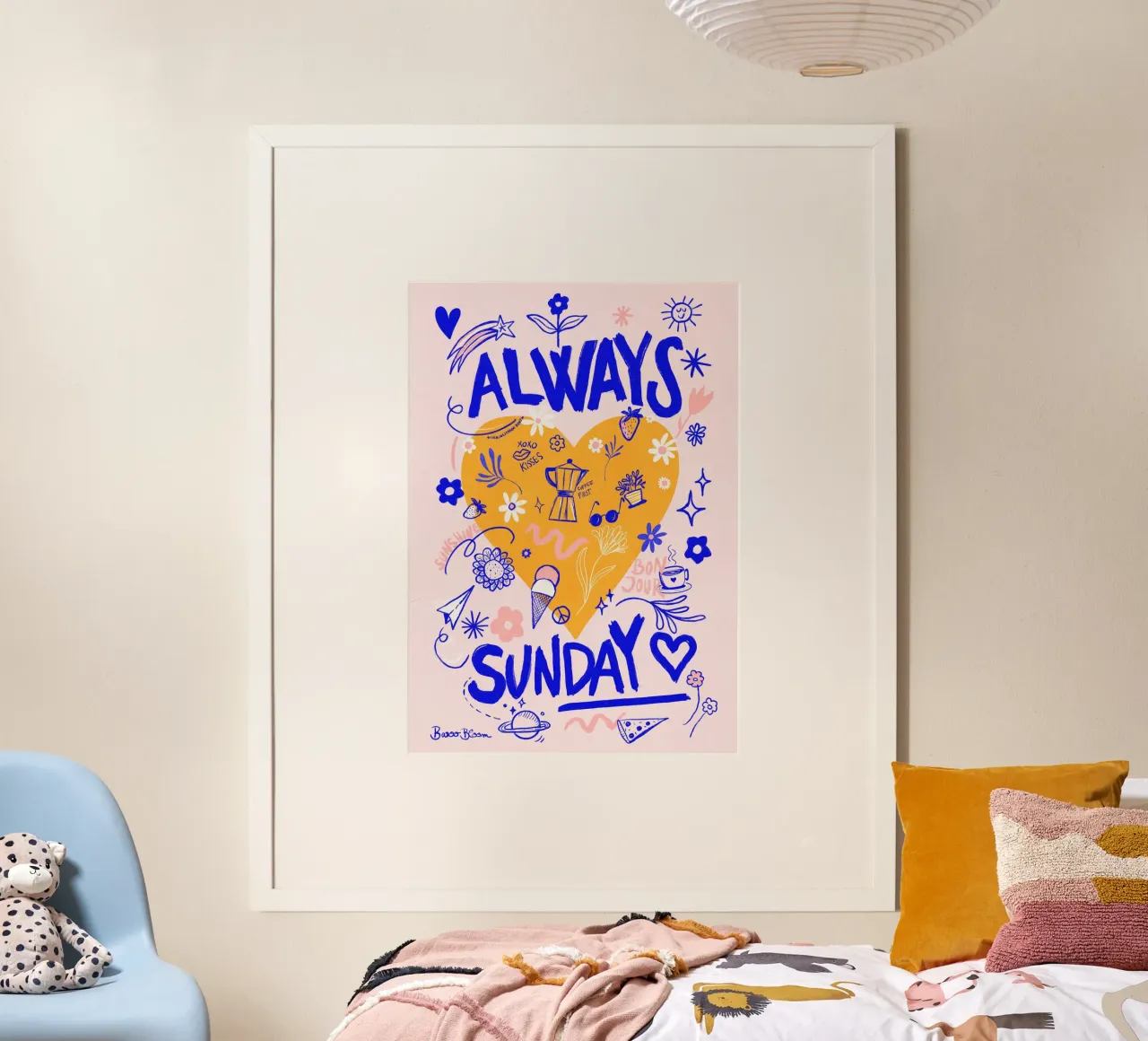 Always Sunday poster with plastic frame by Pictufy Sun & Spirit