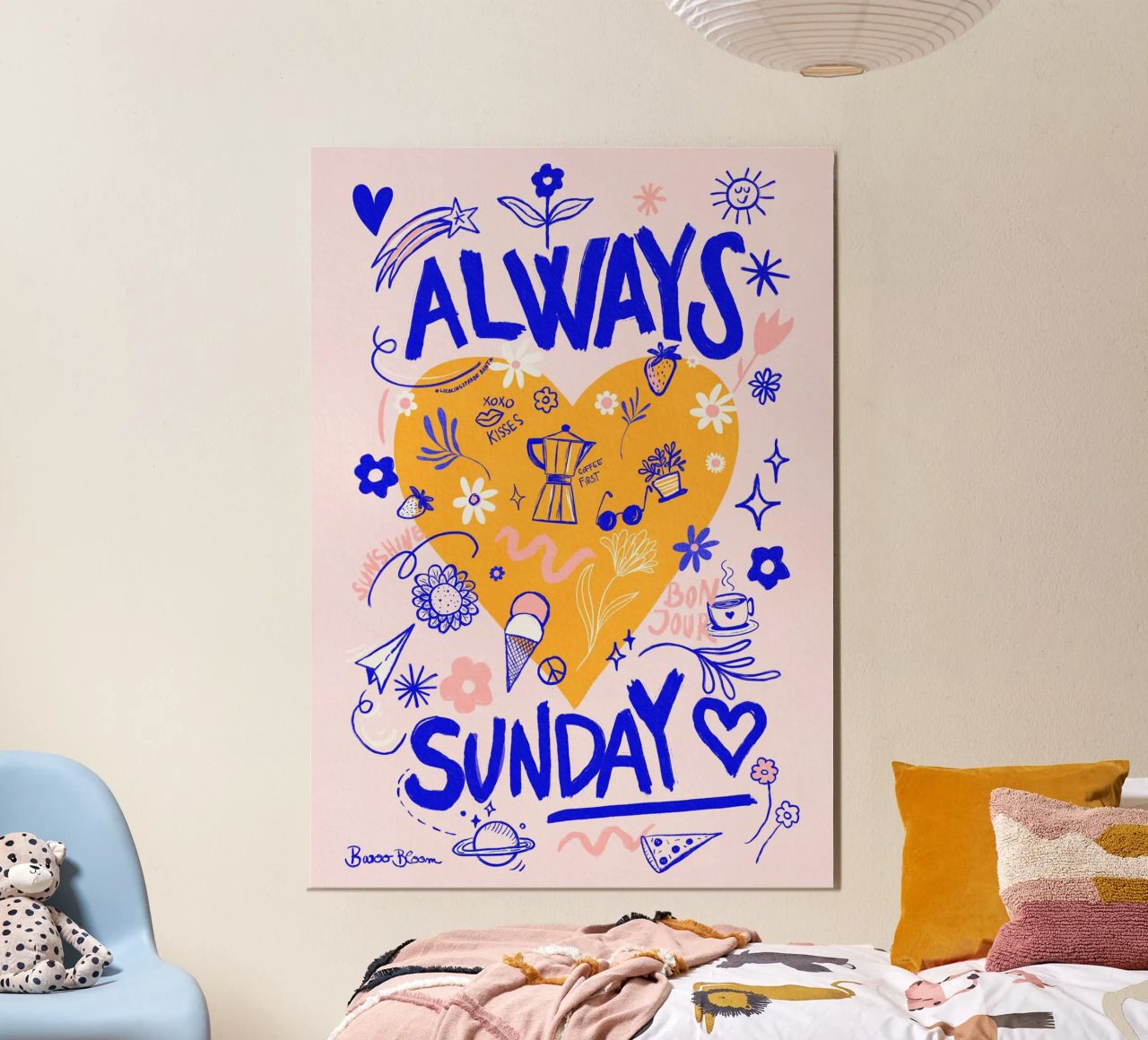 Siempre domingo poster con marco de plástico de Pictufy Sun & Spirit